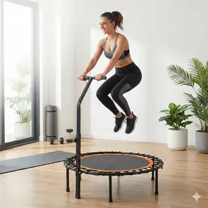 [Fahuac]Assembled Sports Trampoline, Foldable Home Fitness Rebounder, Low-Impact Cardio Exercise Equipment Home Gym Home Gym Kit, Low-Impact Workout