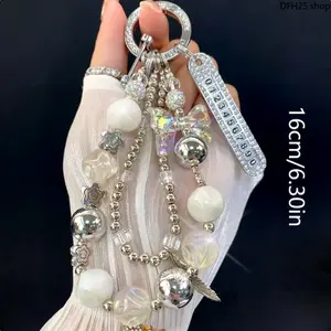 Luxury Rhinestone Butterfly Beaded Wristlet Strap, Suitable For Mobile Phone Cases, Keychains And Handbags, Multifunctional Decorative Accessory With Elegant Summer Style And Delicate Craftsmanship