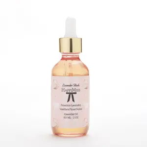 HappiMiss Lavender Blush Essential Oil 2 oz - Dreamy Blend of Lavender Pink Grapefruit Rose Sandalwood Vanilla in Organic Jojoba Oil for Calming Aroma