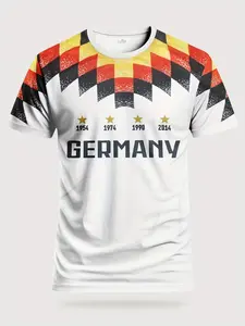 Men's Germany National Team Football Jersey, Fitted Sporty Tee, Soccer Tee, Breathable Training Top, Sports Top, Lightweight for Competition, Fitness, Casual Wear