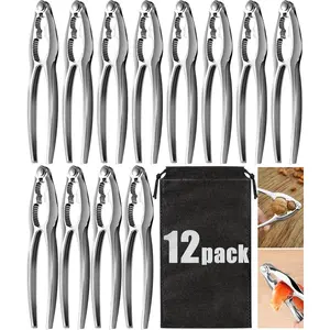 12 Pcs Crab Crackers and Tools Set Heavy Duty Seafood Tools Set Crab Leg Crackers Lobster Nut Crackers Opener Home Kitchen Parties Tools for Crableg and Lobster Lovers Gift