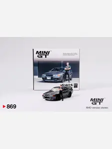 Mini GT Mijo Exclusive Nissan Skyline GT-R (R32) Nismo Gunmetal W/ Matsuda Figure Tsugio Matsuda Collection #869