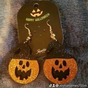 Halloween  fish hook earrings Fabric