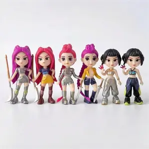 6-Piece K‑Pop Idol Figurine Set | Anime Model Toys | Vibrant Hair & Unique Outfits | Desk Decor Gift