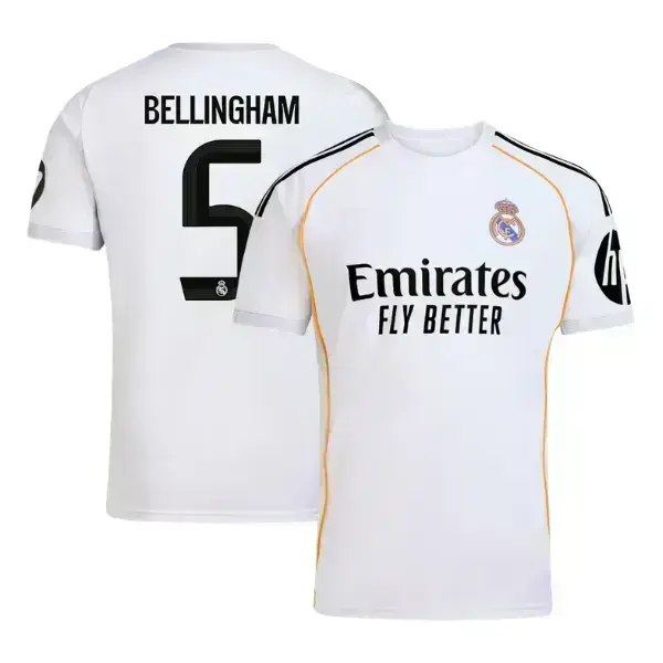 Bellingham #5 Unisex Real Madrid Team 2025_26 LaLiga Home Stadium Replica Soccer Jersey - White - TikTok Shop