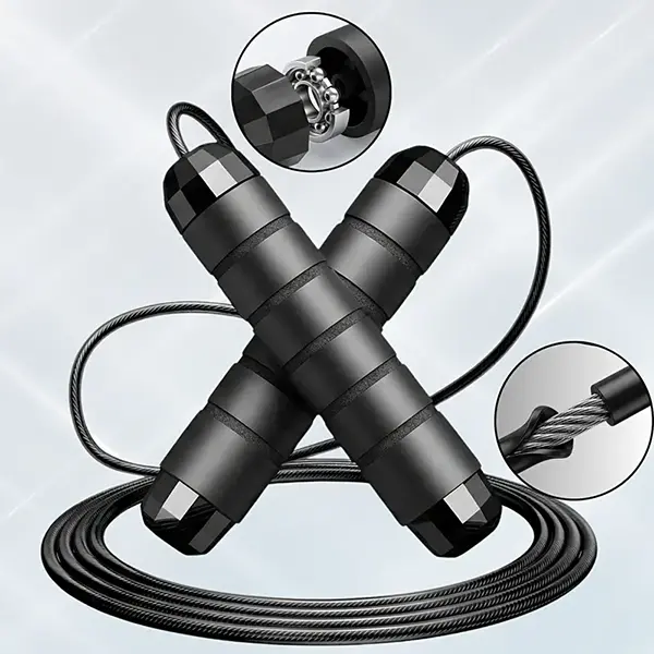1pc adjustable Speed Jump Rope with Ball Bearings & Tangle-Free Steel Cable, Foam Handles for Home & Gym Fitness Training