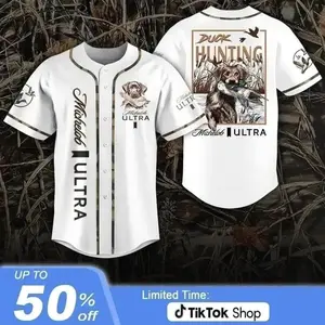 Duck Hunting Baseball Jersey, Vintage Hunting Button Down Jersey Shirt for Men