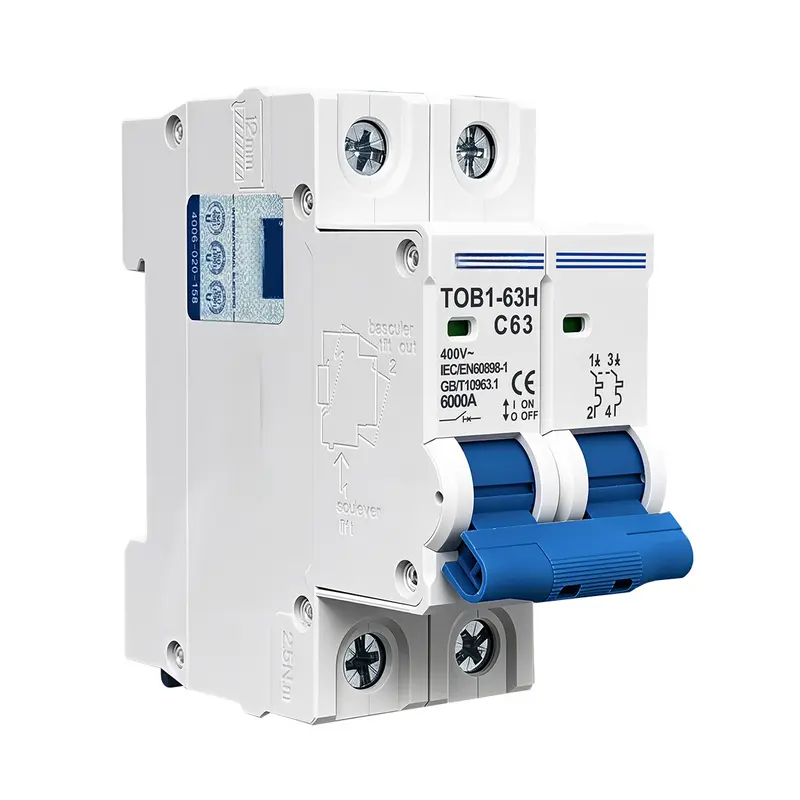 2P AC  circuit breaker  miniature  C-curve – Residential electrical protection device (AC only) for solar power systems and small-scale off-grid power supplies.