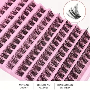 Plush Personalized Eyelash Extensions, 120 Pieces D Curl Lashes, 8-16mm Range, Natural Look, Perfect for Eyelash Application, Fluffy Cluster Lashes
