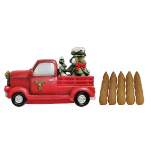 Resin Backflow Incense Cone Holder – Christmas Truck with 20 Pieces of Apple Cinnamon Backflow Incense Cones