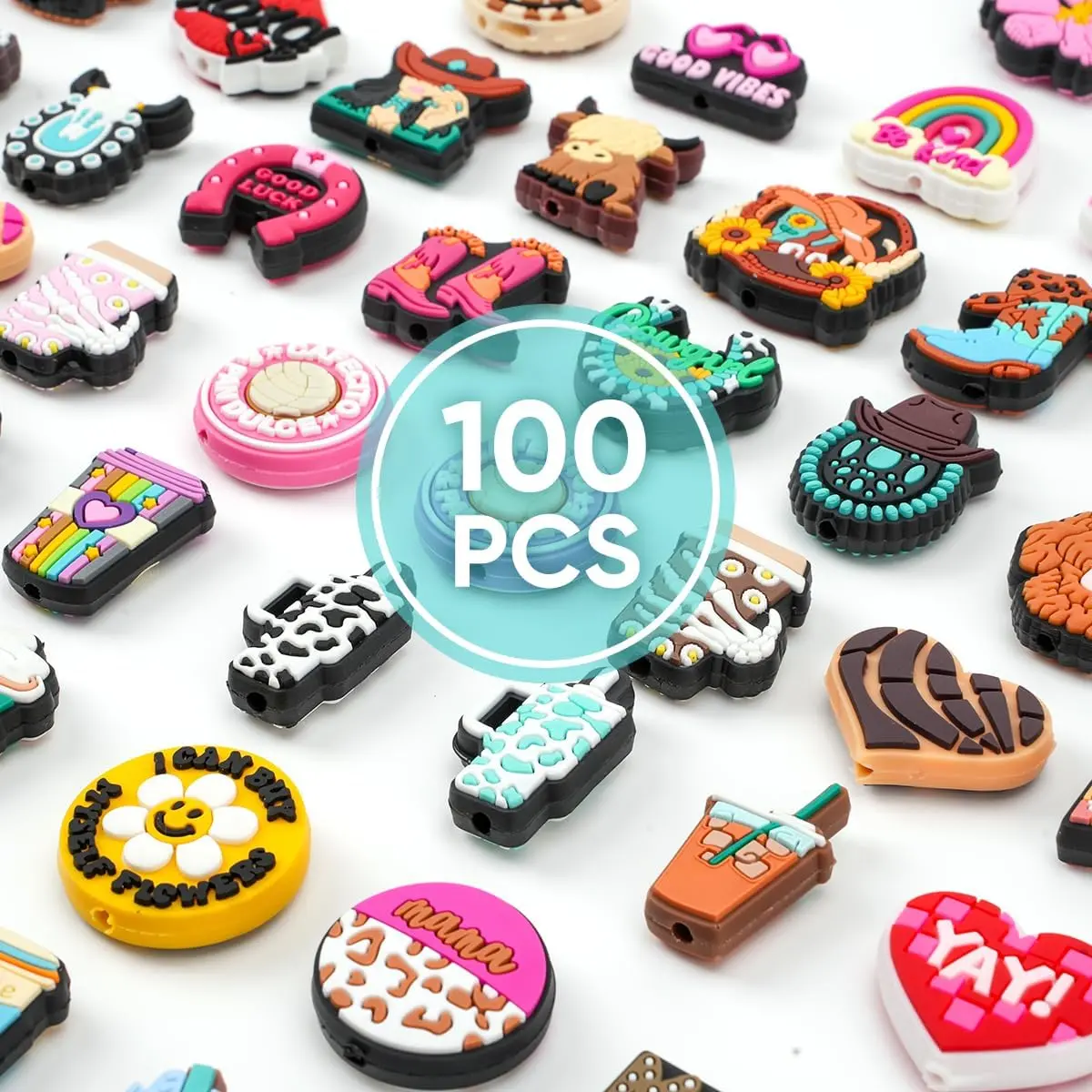 100 count  Focal Beads Bulk, Random  Focal Beads for Pens  Bracelet Lanyard Making DIY Your Holiday