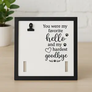 DIY pet bereavement, mourning gifts for the loss of a beloved dog, pet memorial photo frame with collar holder, dog memorial gifts, my hardest goodbye, gifts for pet lovers inspirational creative
