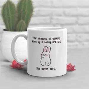Rabbit Coffee Mug, Cute Bunny Gift, Pet Rabbit Lover, Funny Gift for Her, Him, White Rabbit, Rabbit Mom, Rabbit Dad Easter, Meme