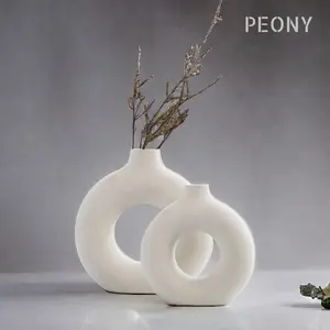 Nordic Style Ceramic Donut Vase
