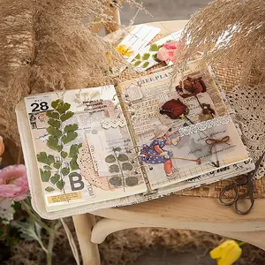 Pack Of 48 Transparent Vintage Botanical Stickers - Pre-Cut Flower & Leaf Sheets for Scrapbooking, Planners, Journals, DIY Crafts - PET Paper-like Irregular Shapes, No Repetitive Patterns