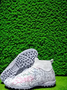 Women's Lace Up High Top Football Boots, Breathable Comfortable Football Shoes, Non-slip Football Shoes for Outdoor Training, Soccer Shoes, Soccer Cleats