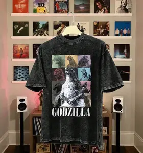 Vintage Washed Godzilla Graphic T-Shirt, Japanese Monster Movie Poster Shirt, Retro Godzilla Art Tee Memorabilia for Men and Women