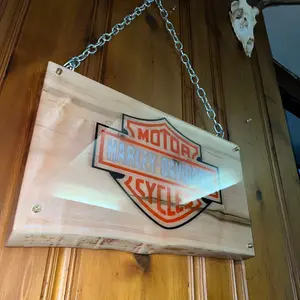 Hard maple Harley Davidson Plaque