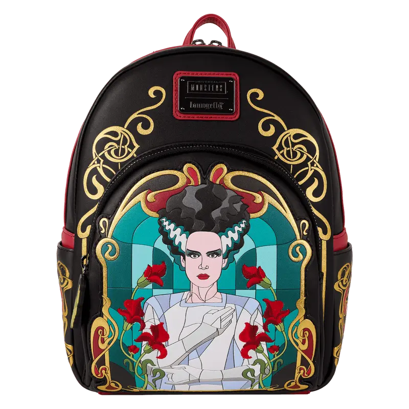 Loungefly Universal Monsters The Bride of Frankenstein Stained Glass Mini Backpack
