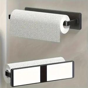 1-Piece wall-mounted tissue holder, no drilling required, space-saving, strong adhesive, stable load-bearing, easy access, suitable for kitchens, bathrooms, bathroom accessories, Bathroom supplies, Stainless steel racks