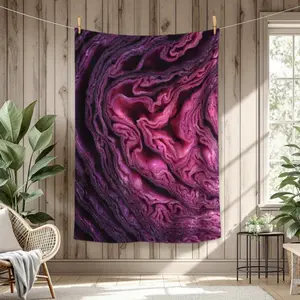 1 Piece Shawl Blanket - Deep Purple and Maroon Modern Swirl Pattern, Ultra Soft Lightweight All-Season Sofa or Bed Cover - Luxurious Home Decor for Living Room, Bedroom - Ideal Housewarming Gift, Modern Style High-Quality Textile, Fashionable Covering