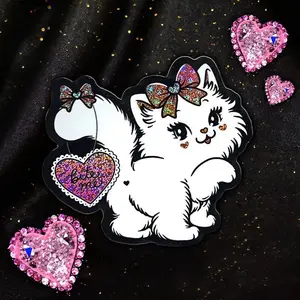 Bite Me Sassy Kitty Cat Glitter Holographic Sticker by Moonstruck Crystals