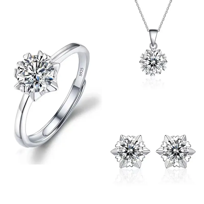 Starry Snowflake 1 Carat Three Piece Set