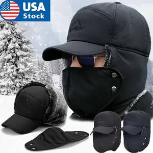 Men Women Winter Aviator Thick Hat Ear Flap Ski Face Full Cover Cap US