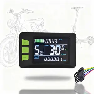 P3C E-Bike LCD Display – SM 5Pin Waterproof Wired Screen, For UART 2 Protocol, Fits E-Bikes & Scooters