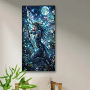 Moonlit Arrow Shadow Diamond Painting Kit, Mosaic Craft Set, Beginner Friendly 5D DIY Art Tool, Round Full Diamond Gem Drawing Gift, Diamond Art Tools, Handcraft