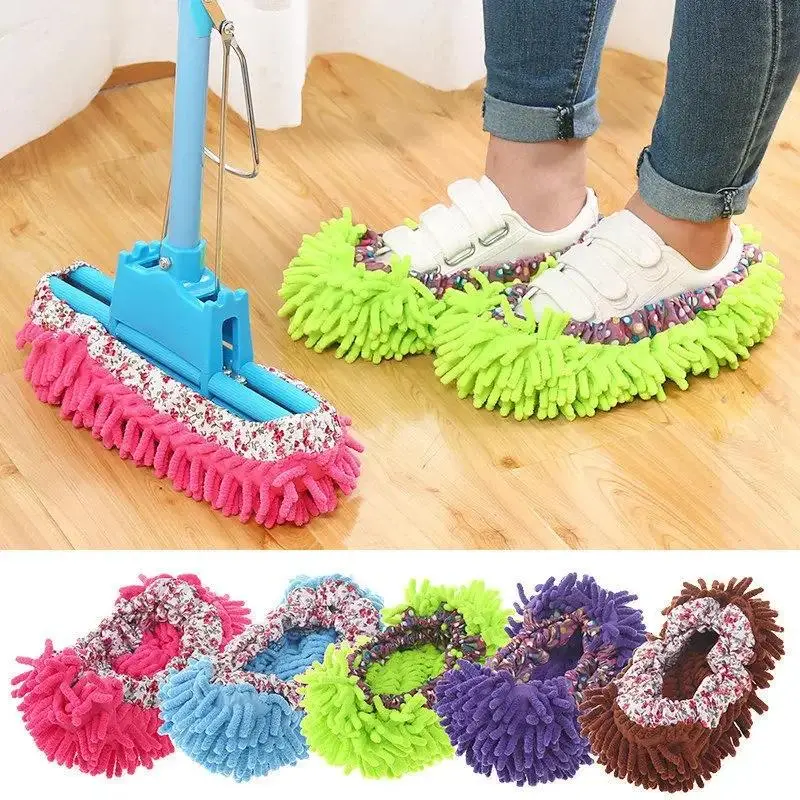 1PC Multifunction Floor Dust Cleaning Slippers Shoes Lazy Mopping Shoes Home Floor Cleaning Micro Fiber Cleaning Shoes Dust Flat Mop