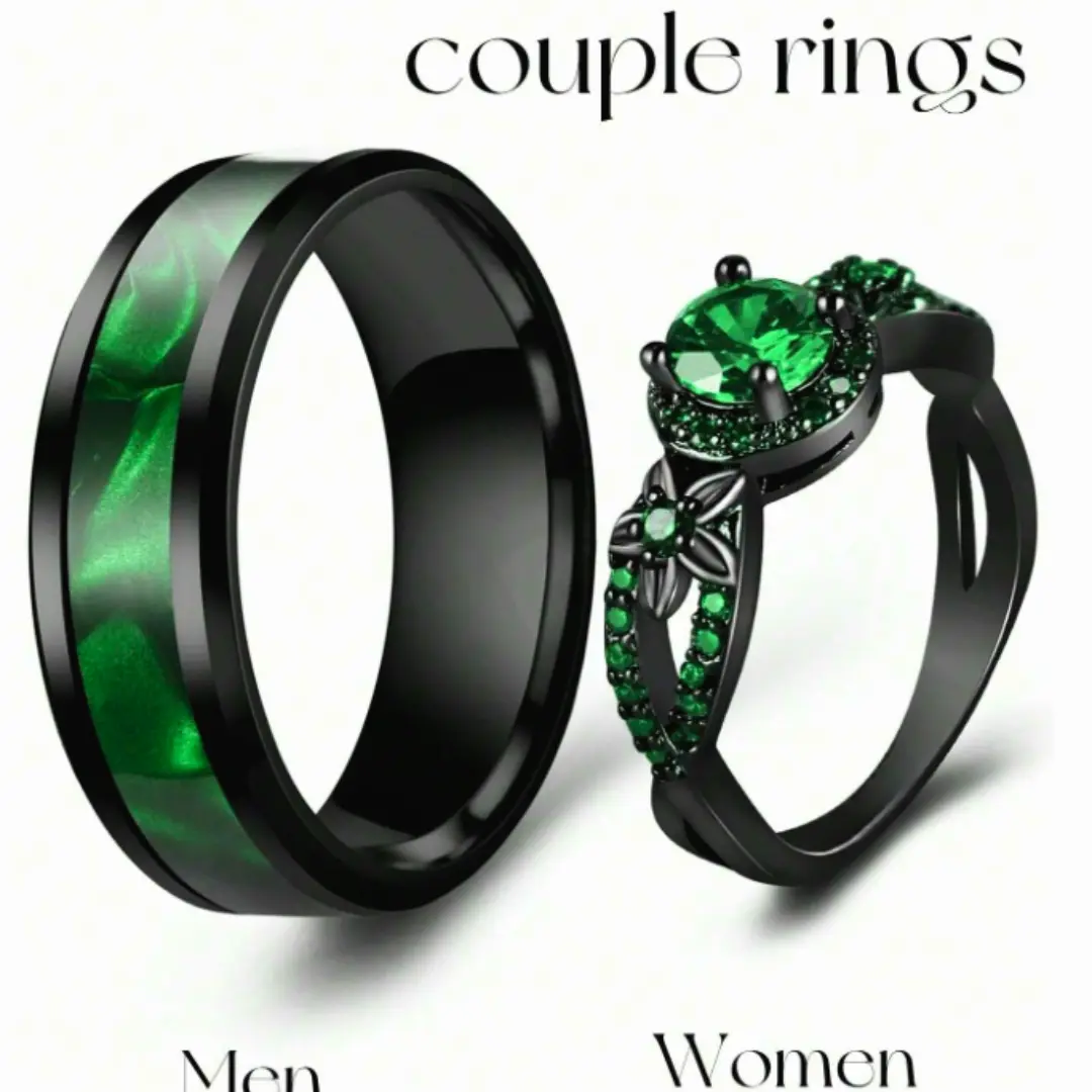 Romantic Blue Fashion Couple Rings for Women, Stainless Steel Celtic Dragon Rings for Men, Engagement Jewelry, Valentine's Gift, Wedding Rings