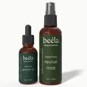Beela Beautyworks Rosemary Hair Growth Oil & Revival Mist Duo - 2 fl oz Oil & 4 fl oz Mist for Scalp Care & Hair Strength