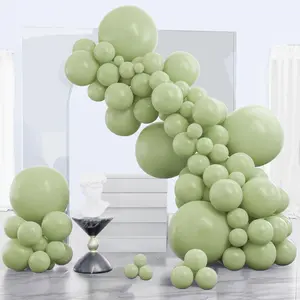 PartyWoo Sage Green Balloons 140pcs Different Sizes of 18 12 10 5 Inch Dusty Boho Green Latex Balloon Arch Kit for Wedding Birthday Dinosaur Jungle Golf Football Theme Party Decorations Green-F32