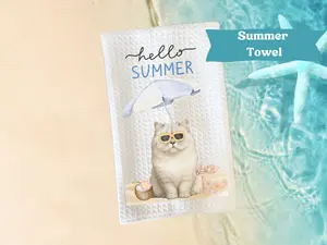 Summer Cat Kitchen Towel- Home Decor 16x 24