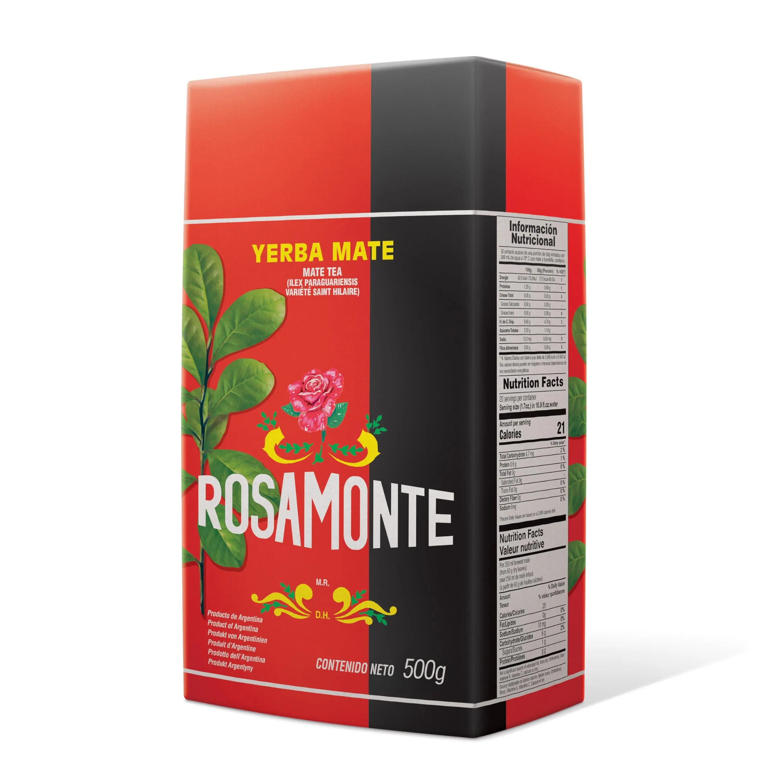 Rosamonte Yerba Mate- Traditional con palo (with Stems) 1.1 Lbs (500g)