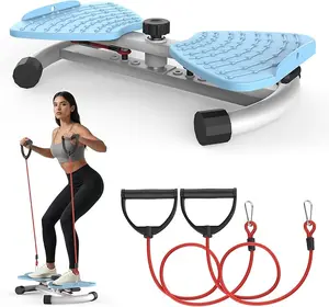Waist Twister Machine, Ab Twister Board with Resistance Bands - 300 lbs Capacity Home Exercise Equipment for Belly Fat, Core Workout - Noiseless & Anti-Slip for Women/Men