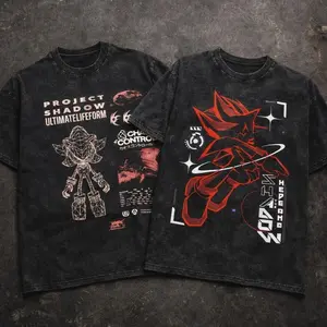 Shadow the Hedgehog Washed T-Shirt Men's Y2K T-Shirt IF6