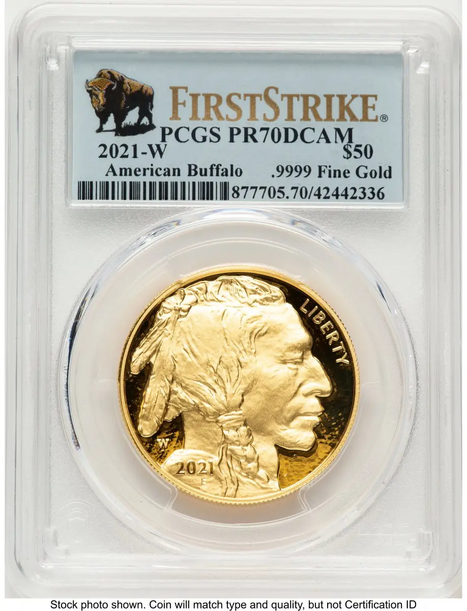 Modern Bullion Coins (2021-W Proof Gold Buffalo 1 oz FS Bison Label)