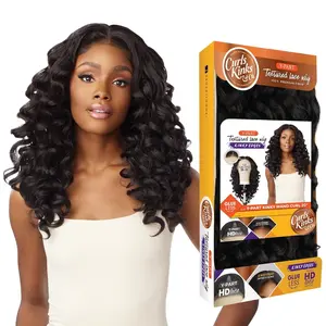 Curls Kinksandco Kinkyedges Wig - Kinky Wand Curl 20 Inch Y Part Lace  Kinkytexture Edged Hairline for  3C to 4C Hair Textures (F1B/30)