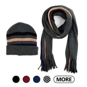 Men's Winter Knit Scarf and Hat Set