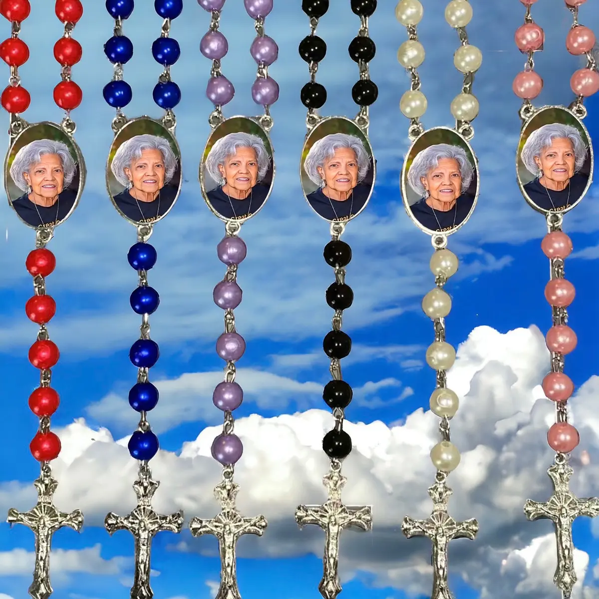Bundle of 10 or 20 High-Quality Customized Photo Rosaries - Personalized Memorial Keepsakes for Your Loved Ones