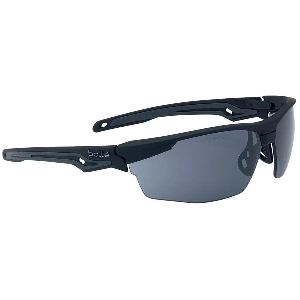 Bolle BSSI Tryon Ballistic Protective Sports Eyewear, Black Frame, Smoke Platinum Anti-Fog Lenses, Large Field of View, Fog Free Eye and Face Protection Eyewear