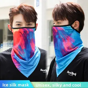 Hanging ear mask, triangle scarf, neck cover, mesh sunscreen, outdoor cycling, fishing, windproof scarf, men's and women's face towel