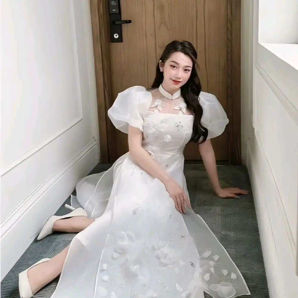 Vietnamese Ao Dai M17 ( Vietnamese Size )/ Áo Dài Cách Tân Truyền Thống Việt Nam/ Girl Ao Dai / Luna Ao Dai / Wedding Party Ao Dai