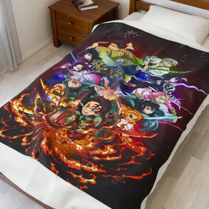 Demon Slayer Throw Blanket,Cartoon Anime Anime Velveteen Plush Blanket, Cozy Bedspread, Otaku Gift, Anime Lover Decor, Soft Blanket Suitable for both children and adults It is an excellent gift for children, family and friends