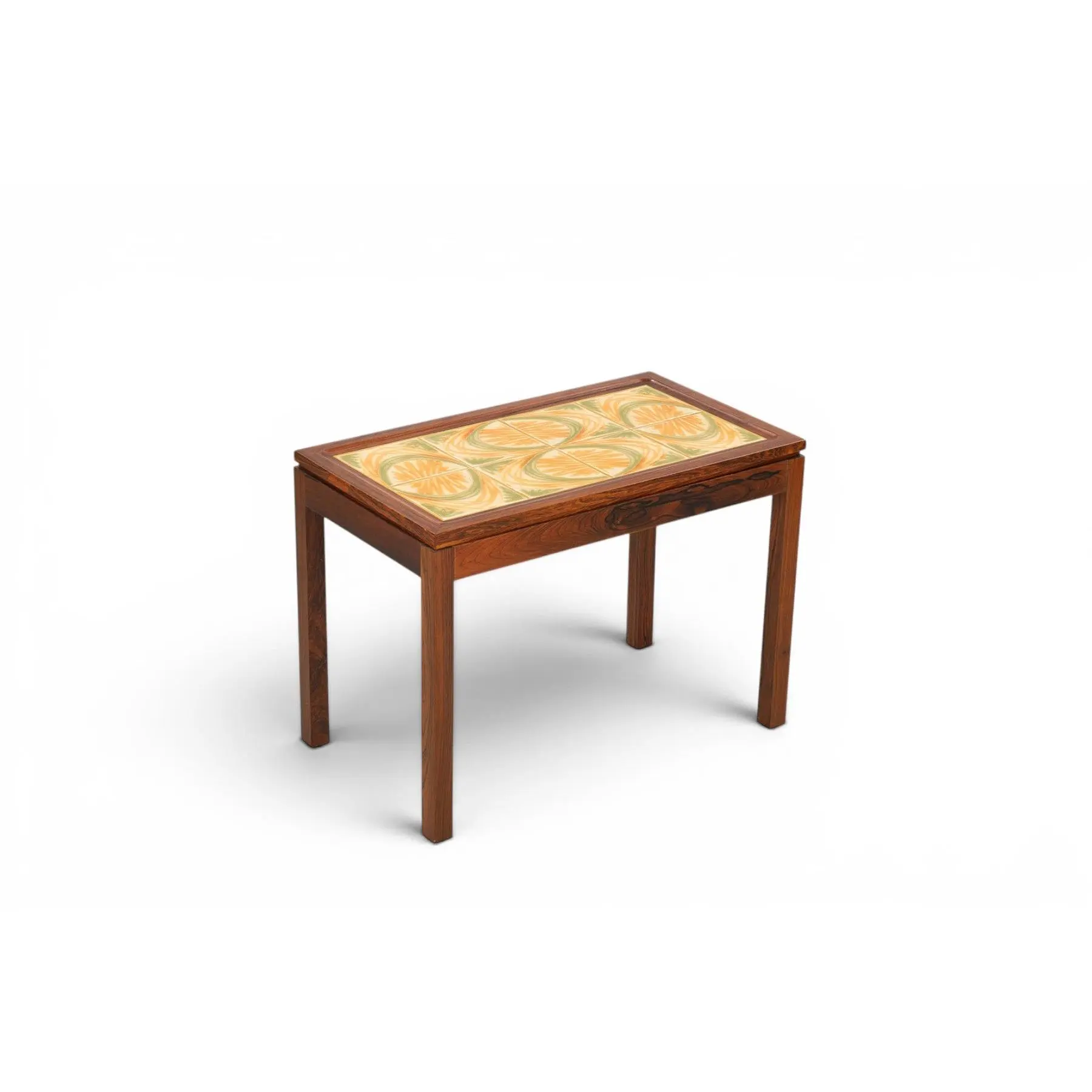DANISH MODERN SIDE TABLE IN ROSEWOOD WITH CERAMIC TILES