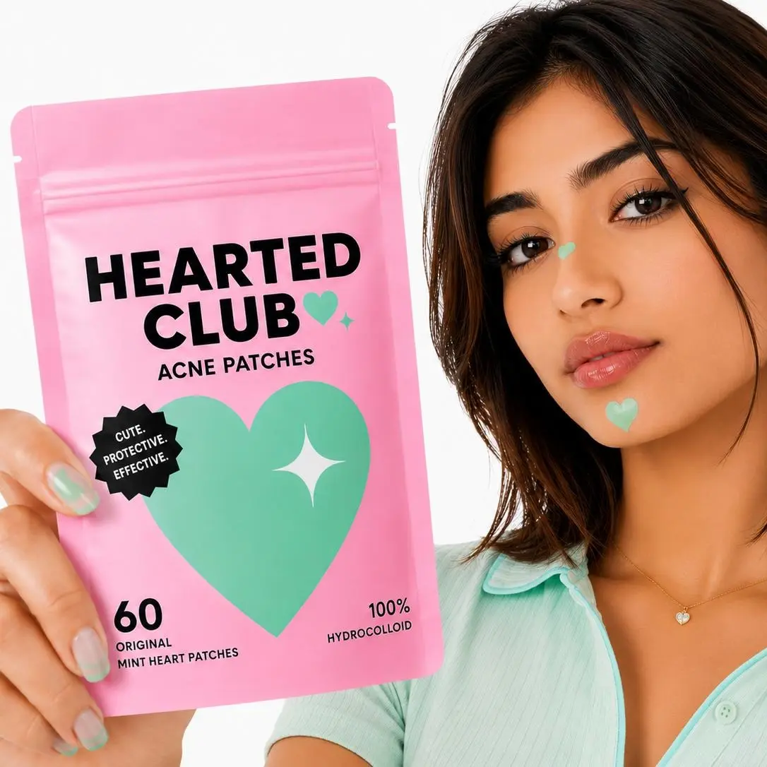HEARTED CLUB Mint Heart Hydrocolloid Patches (60 Count)
