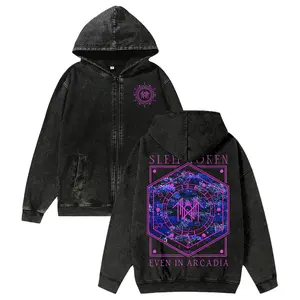 Unisex Sleep Token Washed Cotton Zipper Hooded Sweatshirt，Retro Classic For Autumn And Winter Pure Cotton Zipper Hooded Sweatshirt Warm And Comfortable ，Made in USA Zipper Hooded Sweatshirt