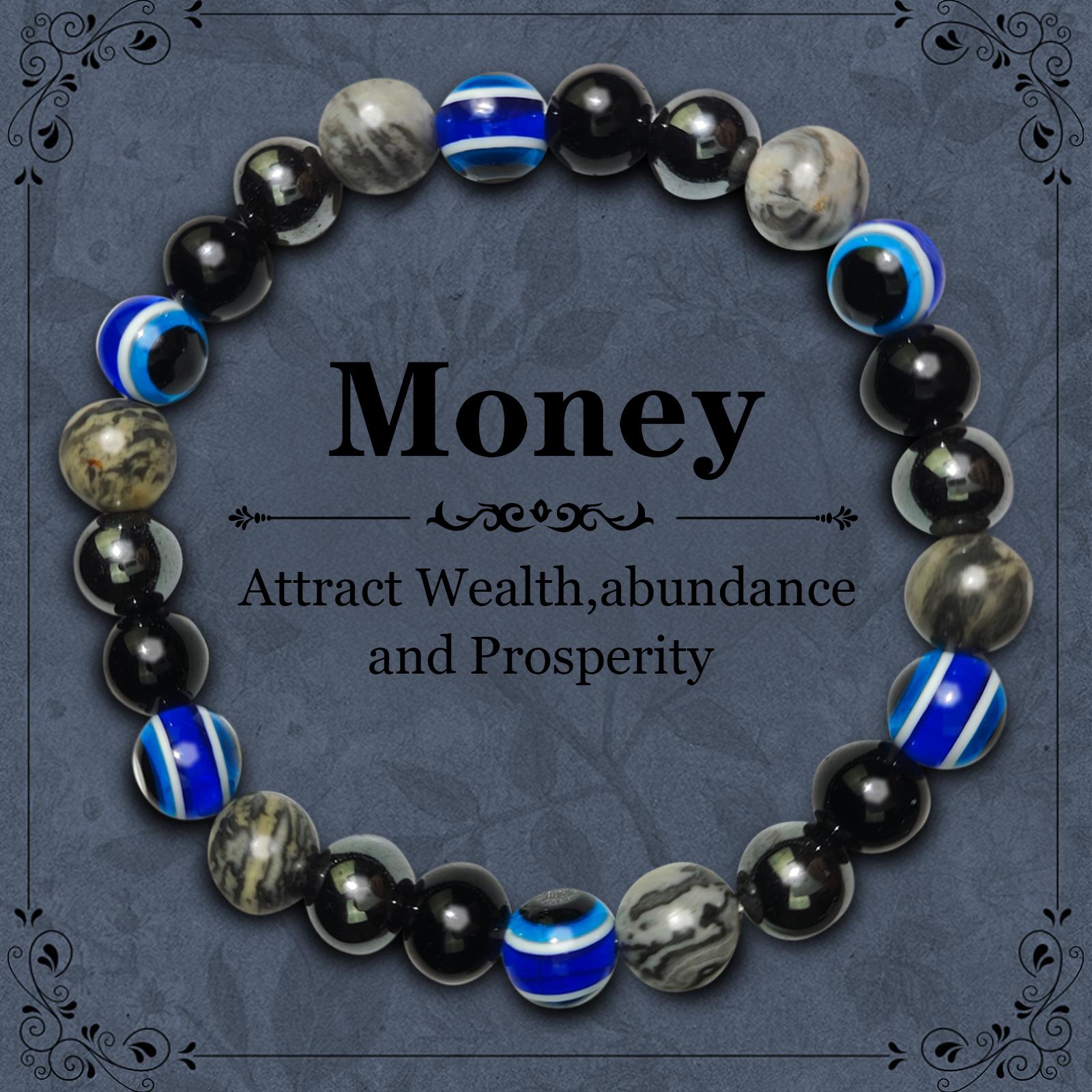 Lucky Bracelet 4 pcs set,Colorblock Beaded Crystal Bracelet,Natural Citrine, Malachite,Money Attraction Bracelet,Brings Self-esteem first bracelet,Unisex Jewelry Gift glass beads,protection bracelet